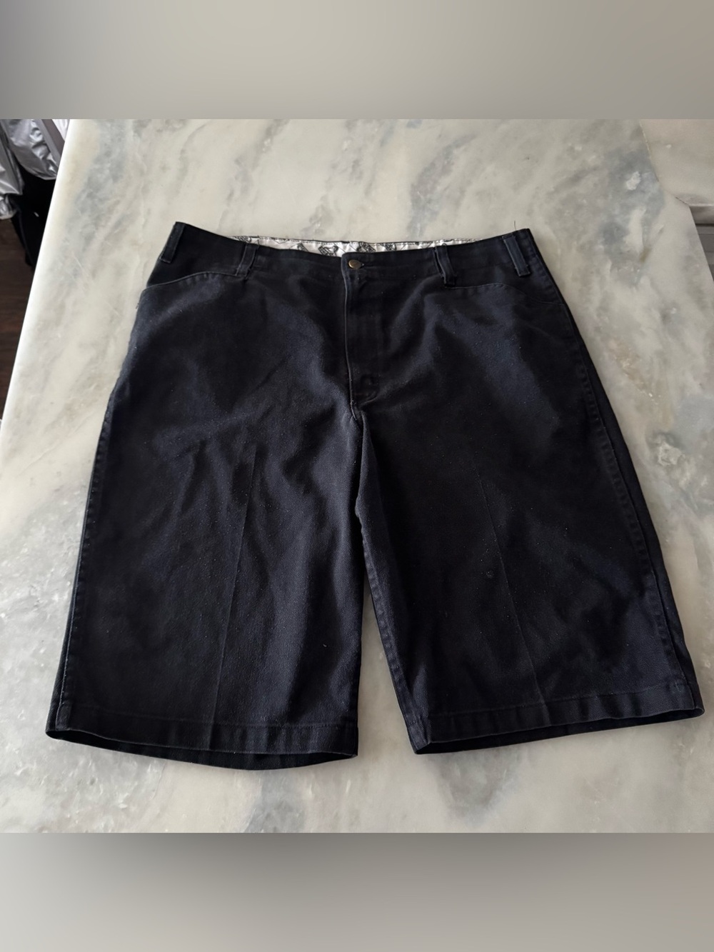 Ben Davis Mens Black Work Shorts Size 40 Relaxed Fit Twill